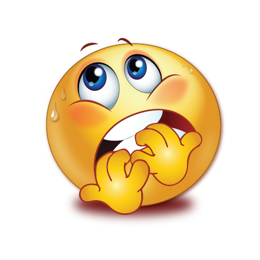 Emoji amarillo mostrando miedo