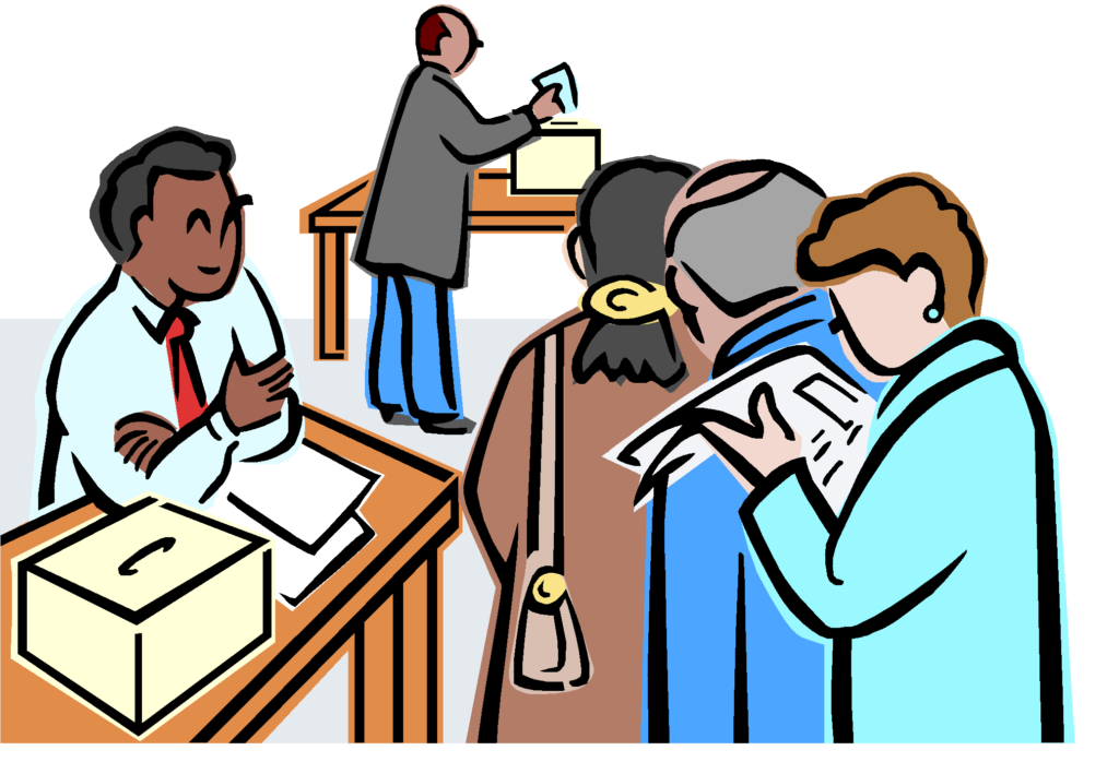 Personas en sitio para emitir su voto
