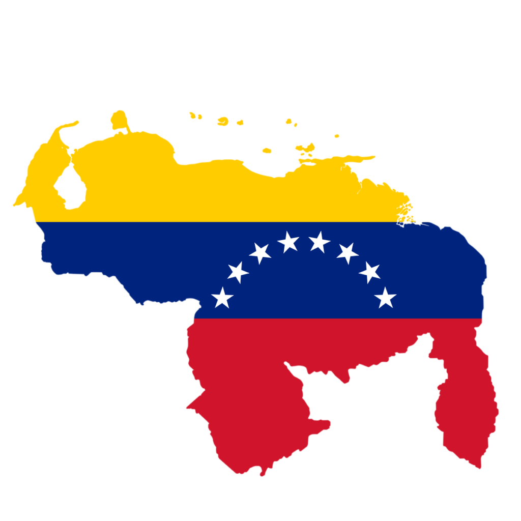 Mapa de venezuela con los colores de la bandera del mismo país