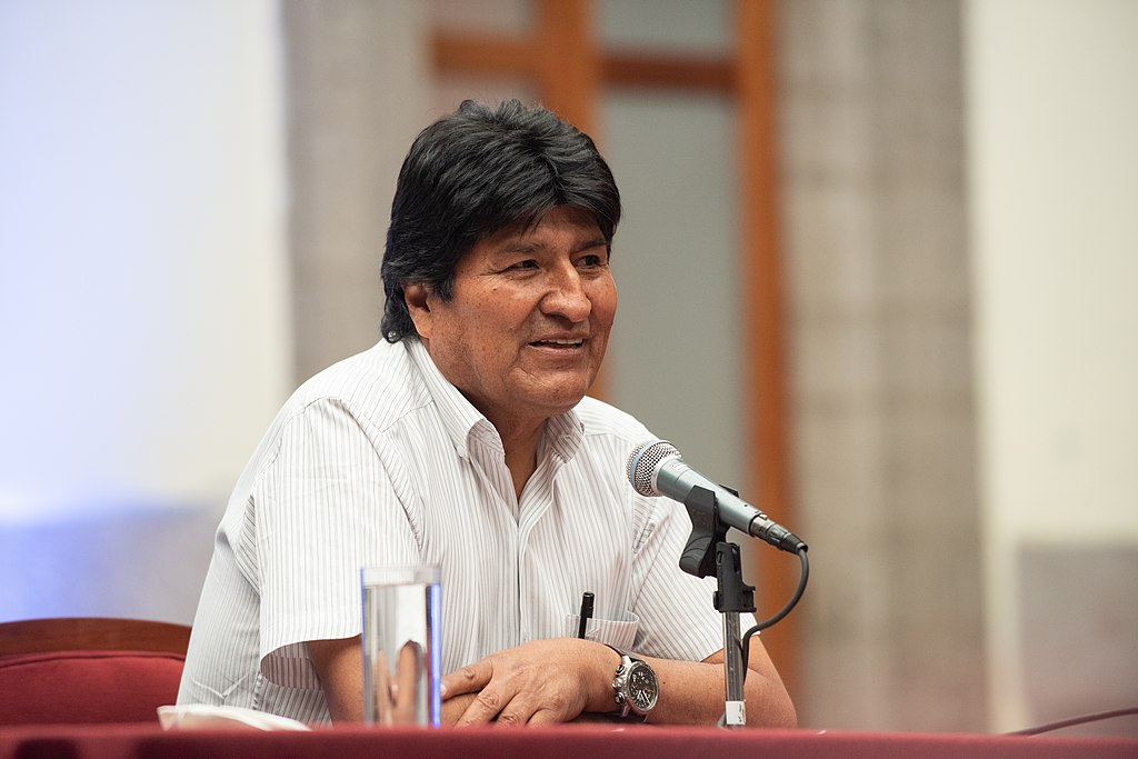 Evo Morales en rueda de prensa en la Ciudad de México