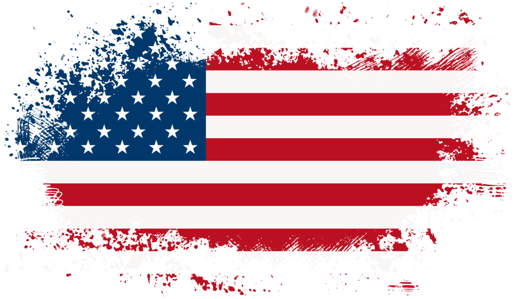Imagen desdibujada del territorio Estadounidense con los colores de su bandera
