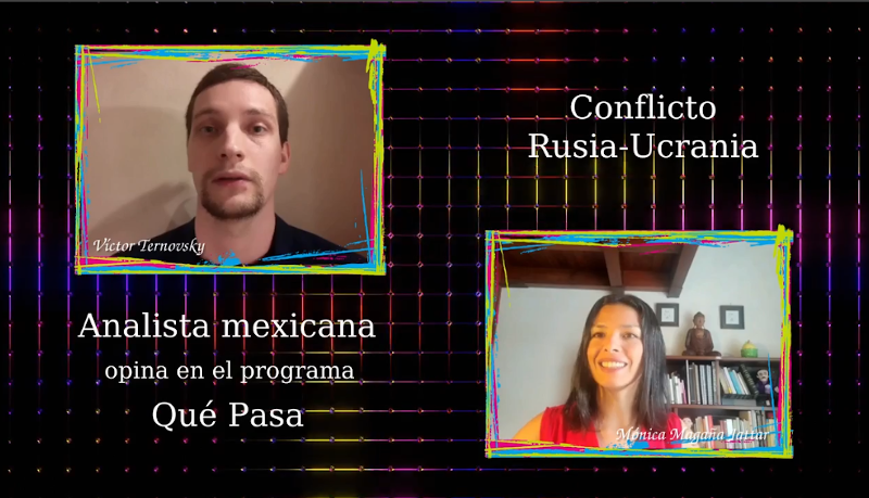 Imagen de la entrevista de Víctor Ternovsky a Mónica Magaña Jattar para el programa Qué Pasa y Sputnik Mundo