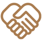 Icono de dos manos que se están saludando "hand shake"